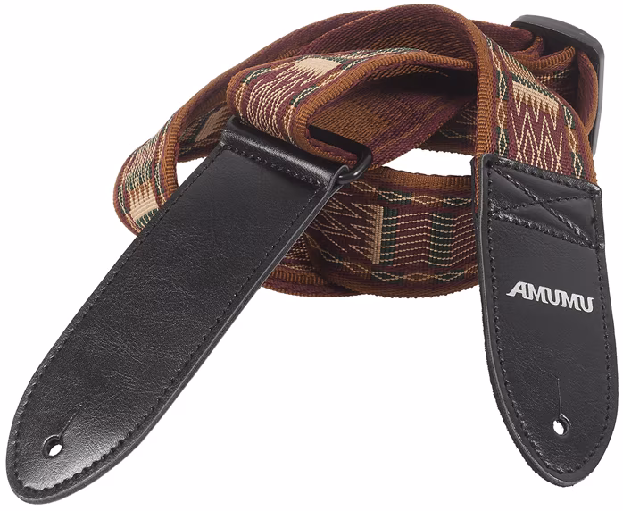 Amumu Brown Diamond Retro Chevron Strap - Kytarový popruh
