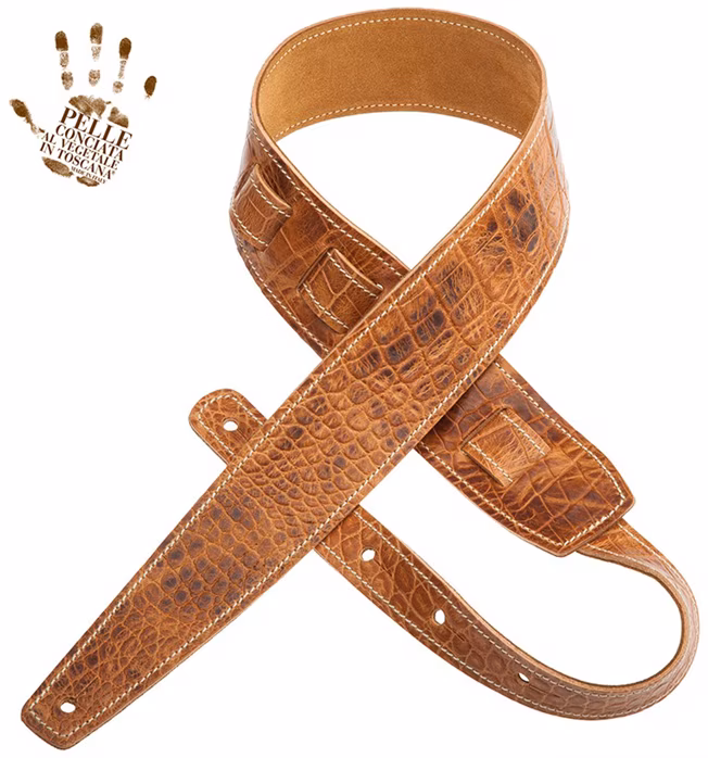 Magrabò Holes HS Embossed Cocco Pros Brown 6 cm - Kytarový popruh