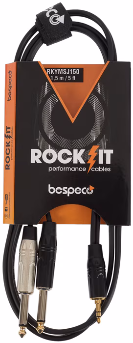 Bespeco ROCKIT Interlink Cable Jack 3,5 TRS - 2x Jack Mono 1,5 m - Propojovací kabel