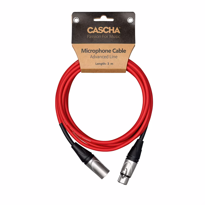 Cascha Advanced Line Mic Cable Red 3m - Mikrofonní kabel