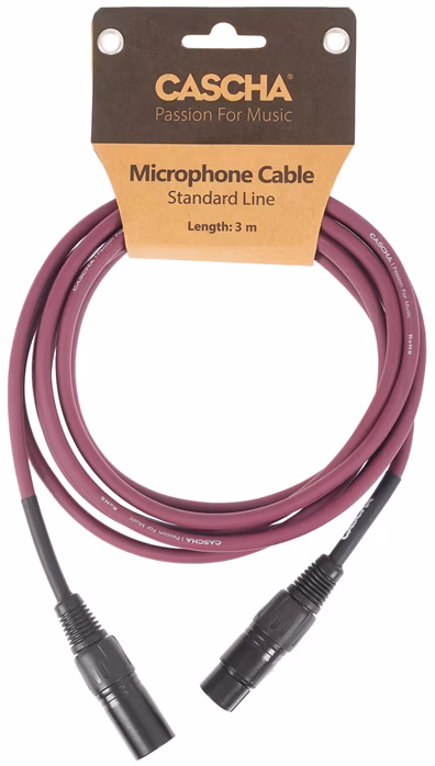 Cascha Standard Line Mic Cable Purple 3m - Mikrofonní kabel