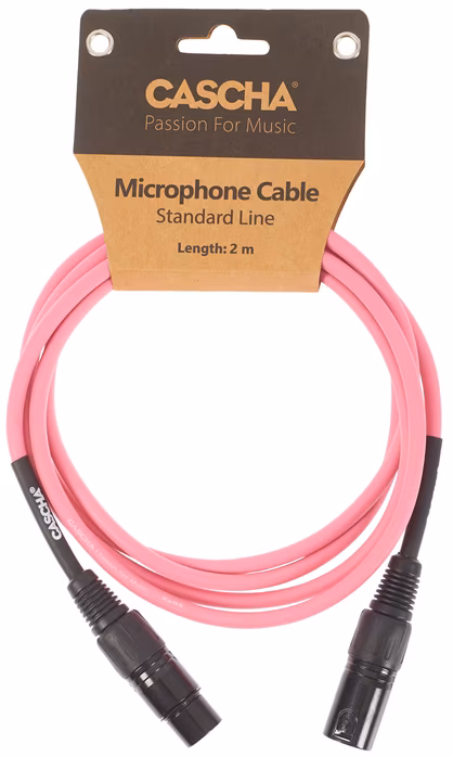 Cascha Standard Line Mic Cable Pink 2m - Mikrofonní kabel