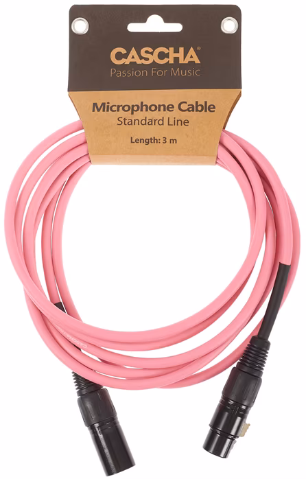 Cascha Standard Line Mic Cable Pink 3m - Mikrofonní kabel