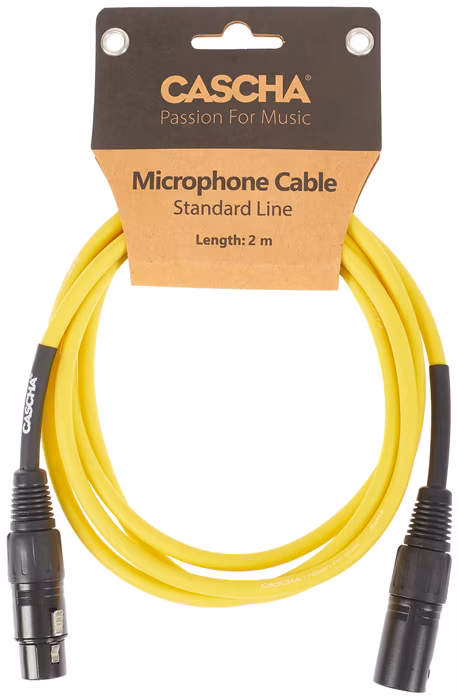 Cascha Standard Line Mic Cable Yellow 2m - Mikrofonní kabel
