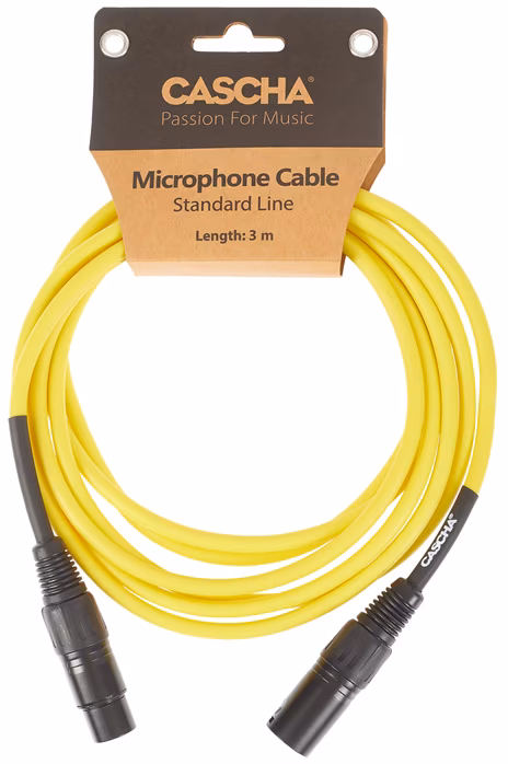 Cascha Standard Line Mic Cable Yellow 3m - Mikrofonní kabel