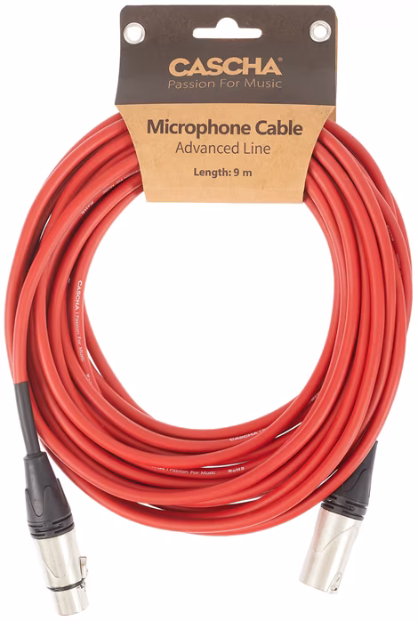 Cascha Advanced Line Mic Cable Red 9m - Mikrofonní kabel