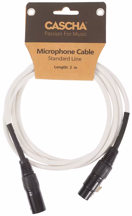 Cascha Standard Line Mic Cable White 2m    - Mikrofonní kabel