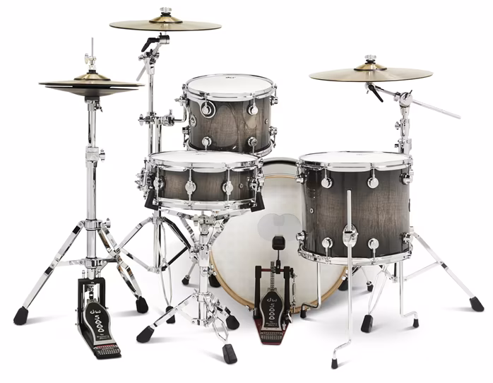 DWe 4-Piece Candy Black Burst Over Curly Maple Exotic Kit - Elektroakustická bicí souprava