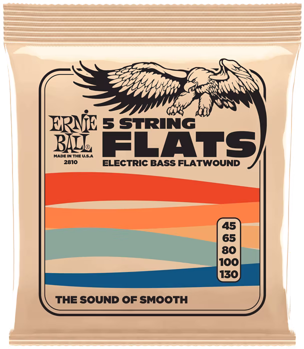 Ernie Ball 2810 5-String Flats Flatwound Electric Bass 45-130 - Struny pro pětistrunnou baskytaru