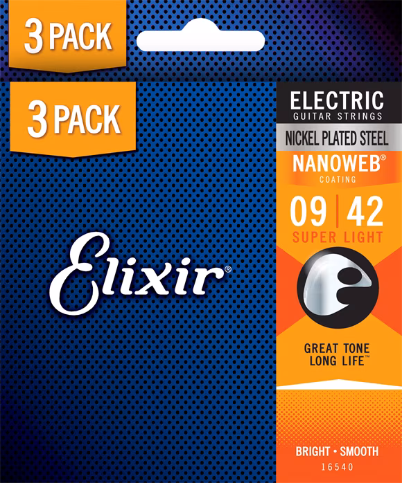 Elixir Nanoweb Super Light 3-Pack - Struny pro elektrickou kytaru