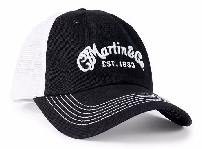 Martin Baseball Cap Black/White Mesh/White Logo - Kšiltovka