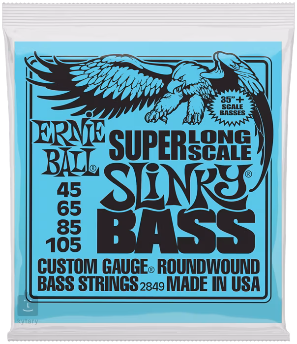 Ernie Ball 2849 Slinky Nickel Wound Super Long Scale Electric Bass 45-105 - Struny pro baskytaru