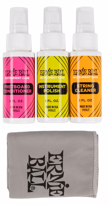 Ernie Ball Instrument Care 3-pack w/Microfiber Polish Cloth - Kytarová kosmetika