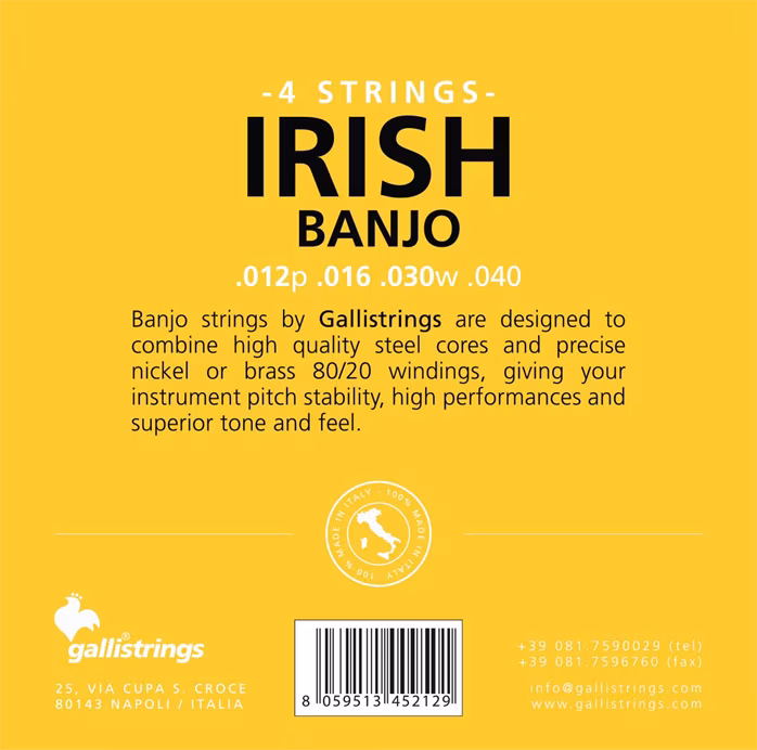 Galli G214 Irish Banjo 4-String - Struny pro irské tenor banjo