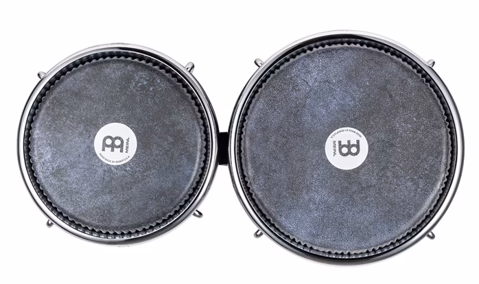 Meinl Artist Series Bongo William "Kachiro" Thompson, REMO® Black Calfskin Skyndeep Heads - 7" & 8 1/2" Blue Wave - Bonga