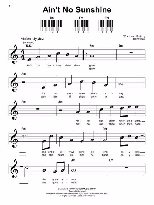 MS The 1970s - Super Easy Songbook - Noty pro klavír