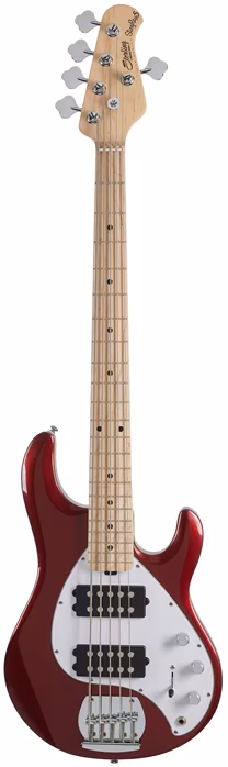 Sterling by Music Man SUB StingRay 5 HH Candy Apple Red - Elektrická baskytara