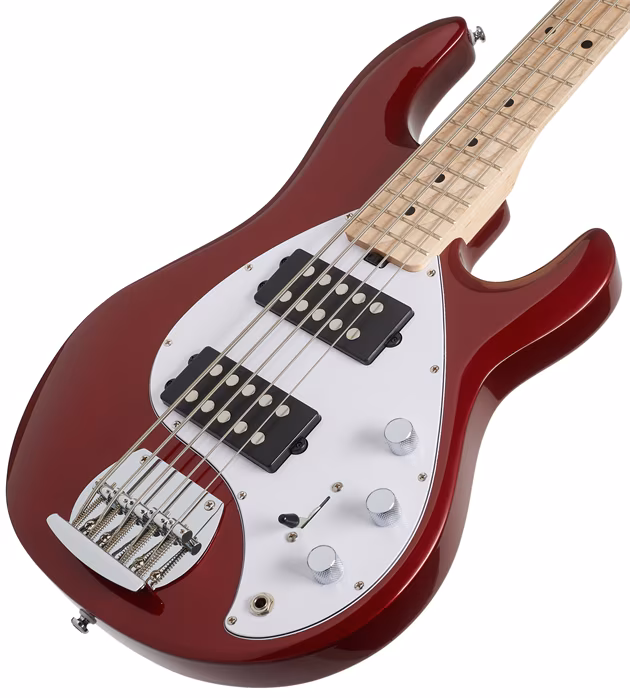 Sterling by Music Man SUB StingRay 5 HH Candy Apple Red - Elektrická baskytara
