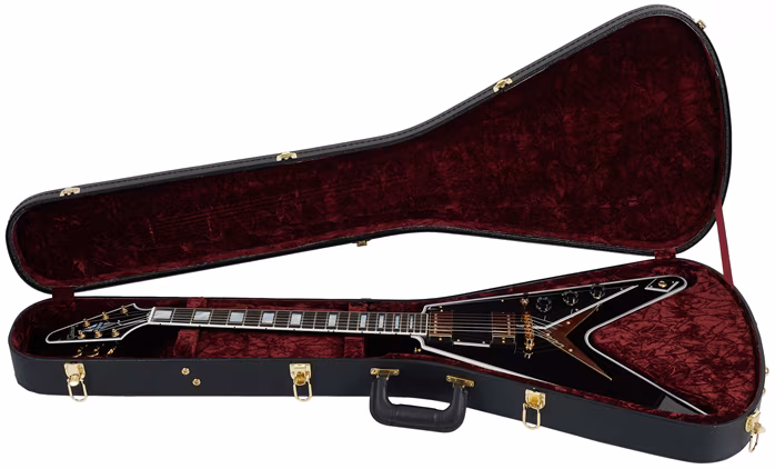 Gibson Custom Flying V Custom w/ Ebony Fingerboard Gloss Ebony - Elektrická kytara