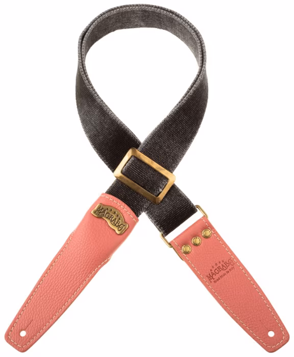 Magrabò Stripe SS Cotton Washed Black / Litchy 5 cm - Kytarový popruh