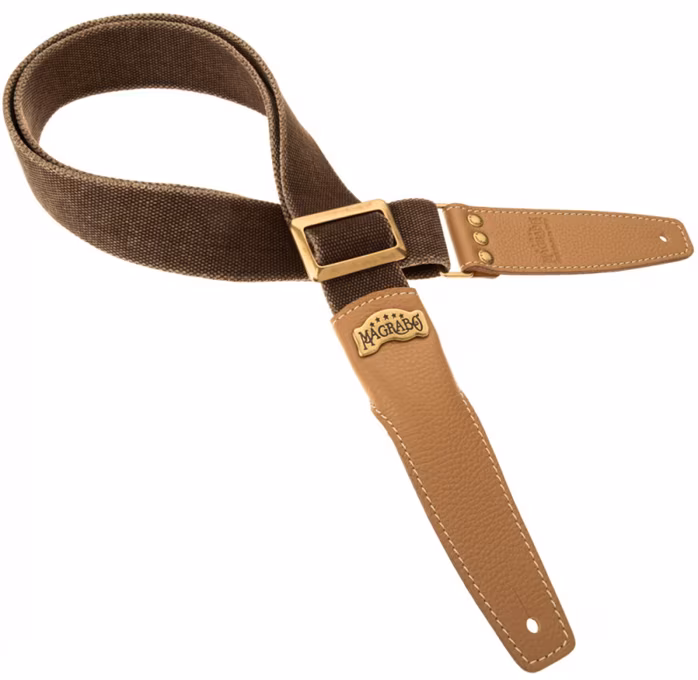Magrabò Stripe SS Cotton Washed Brown / Cappuccino 5 cm - Kytarový popruh