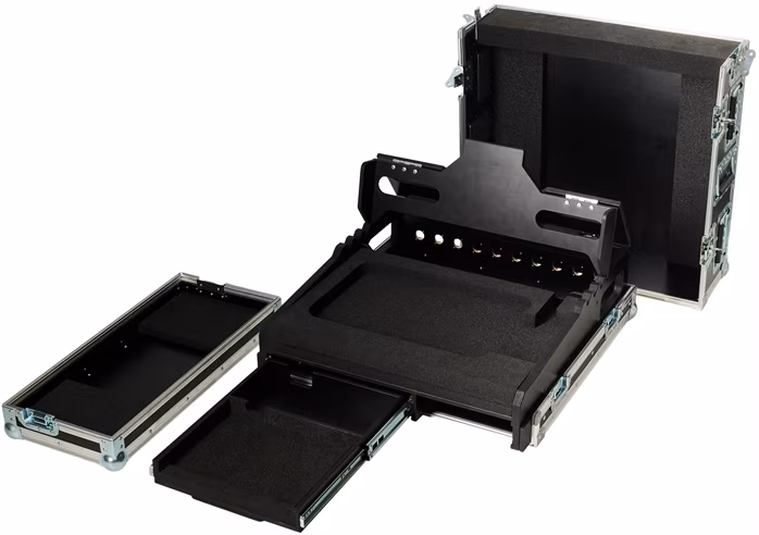 Razzor Cases Avolites T3 s doghousem, 24"monitorem, mini PC a šuplíkem pro klávesnici - Kufr pro mixážní pult