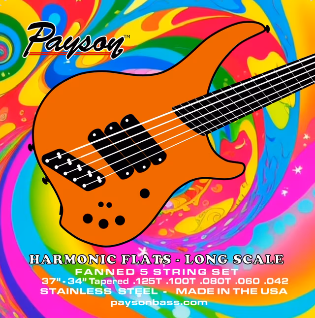 Payson Harmonic Multiscale Flats Long Scale - Struny pro pětistrunnou baskytaru