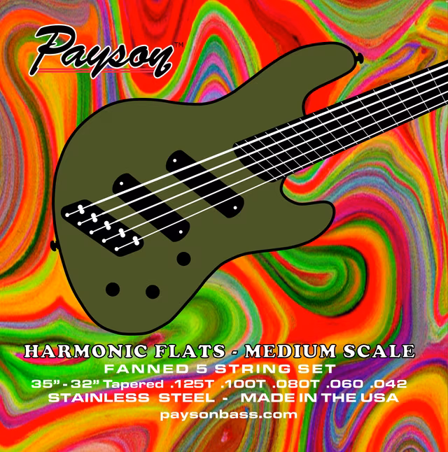 Payson Harmonic Multiscale Flats Medium Scale - Struny pro pětistrunnou baskytaru