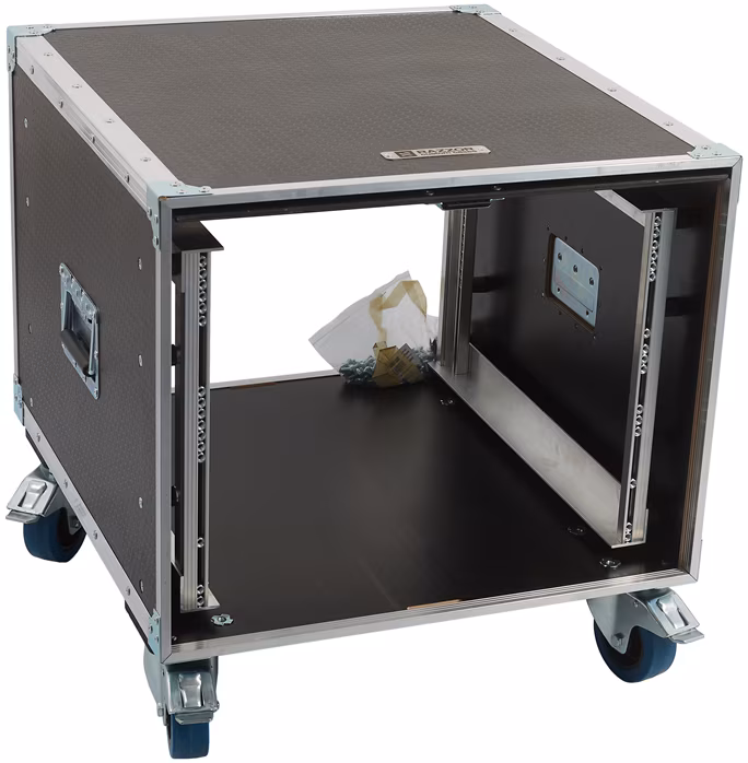 Razzor Cases 8U sliding door rack pro Nexo NX AMP 4x1, odpružený, HEXA - 2 madla - NESTANDARDNÍ KONFIGURACE, NEROZSVĚCOVAT - Rack case