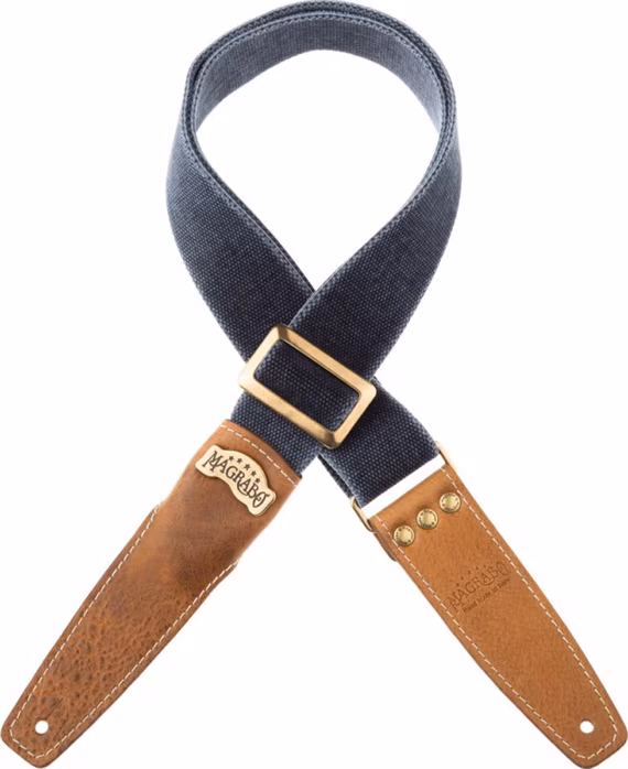 Magrabò Stripe SS Cotton Washed Blue / Aged 959 5 cm - Kytarový popruh