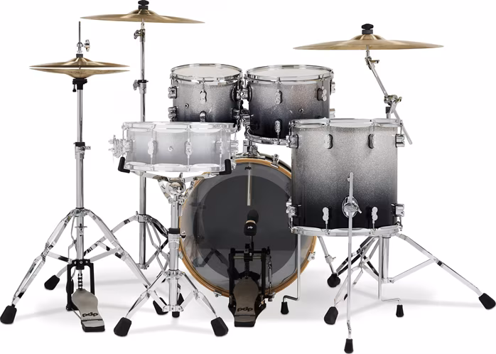 PDP Concept Maple 4 Piece Studio Set Silver to Black Fade Laquer - Bicí souprava