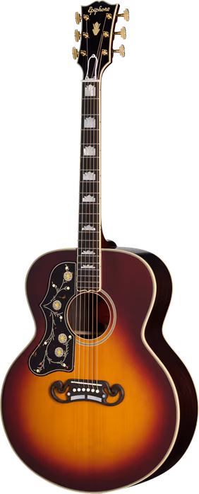 Epiphone Pre-War SJ-200 Rosewood Reissue Left Handed Vintage Sunburst  - Levoruká elektroakustická kytara