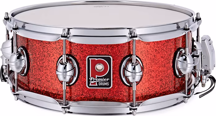Premier 14" x 5,5" Genista Classic Snare Drum Red Sparkle - Snare bubínek