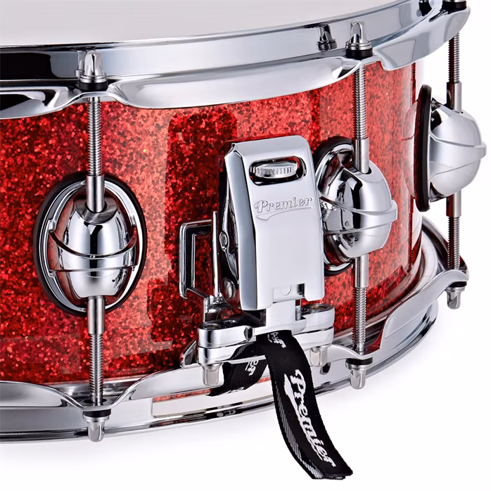 Premier 14" x 5,5" Genista Classic Snare Drum Red Sparkle - Snare bubínek