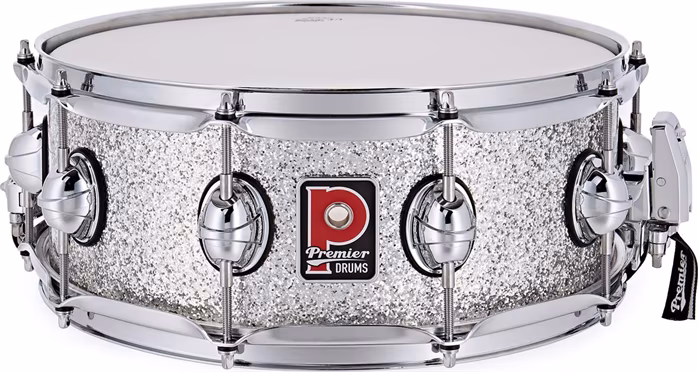 Premier 14" x 5,5" Genista Maple Snare Drum Silver Sparkle - Snare bubínek