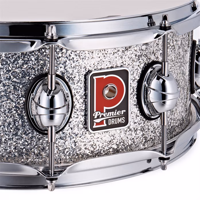 Premier 14" x 5,5" Genista Maple Snare Drum Silver Sparkle - Snare bubínek