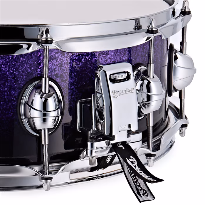Premier 14" x 5,5" Genista Maple Snare Drum Purple Fade Sparkle - Snare bubínek