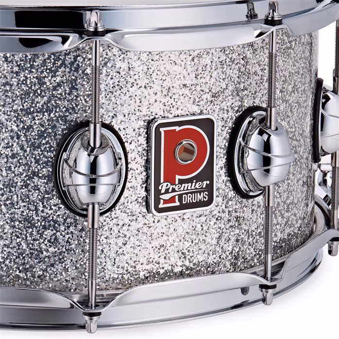Premier 14" x 7" Genista Maple Snare Drum Silver Sparkle - Snare bubínek