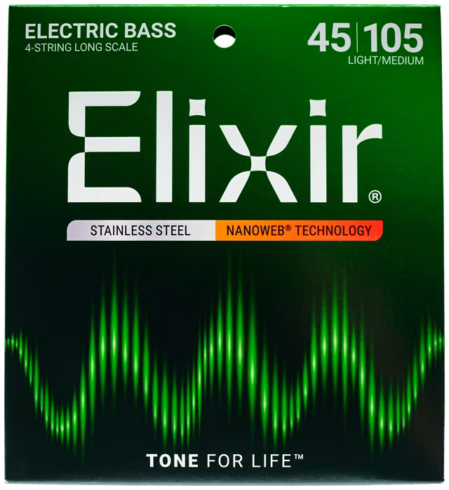 Elixir 14677 Light/Medium, Long Scale - Struny pro baskytaru