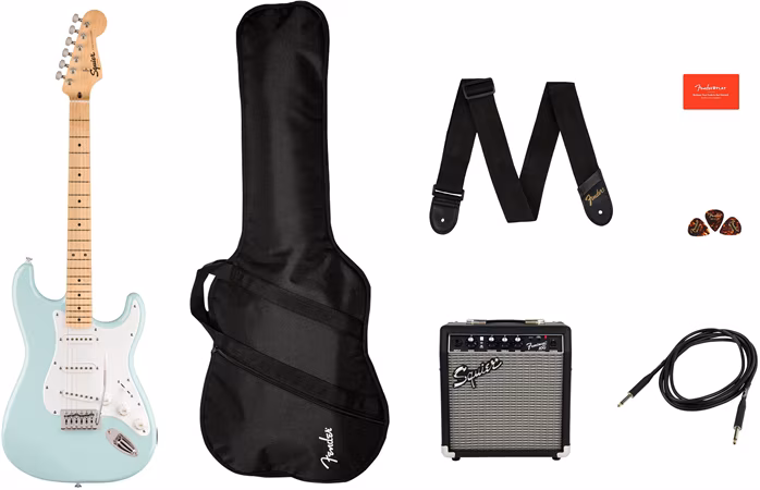 Fender Squier FSR Sonic Stratocaster Pack SNB 10G - Elektrický kytarový komplet