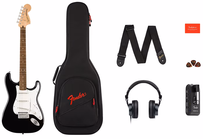 Fender Squier Affinity Stratocaster Micro Pack BK - Elektrický kytarový komplet