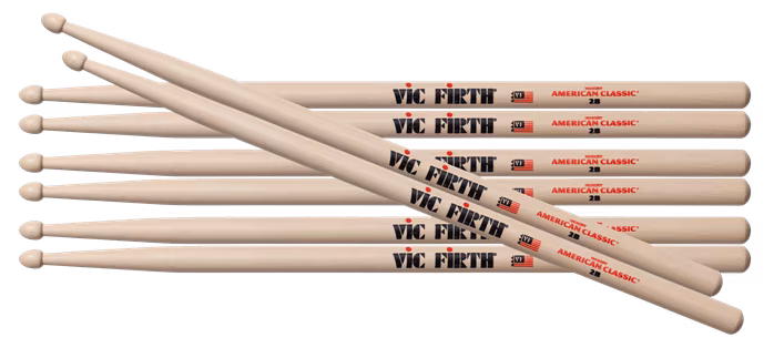 Vic Firth 2B 4 Pack - Zvýhodněný set hickorových paliček