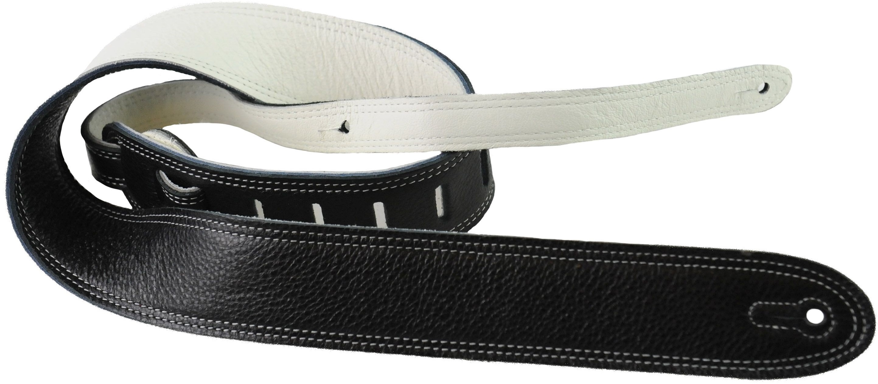 Levně Perri's Leathers Double Stitched Reversible Leather White