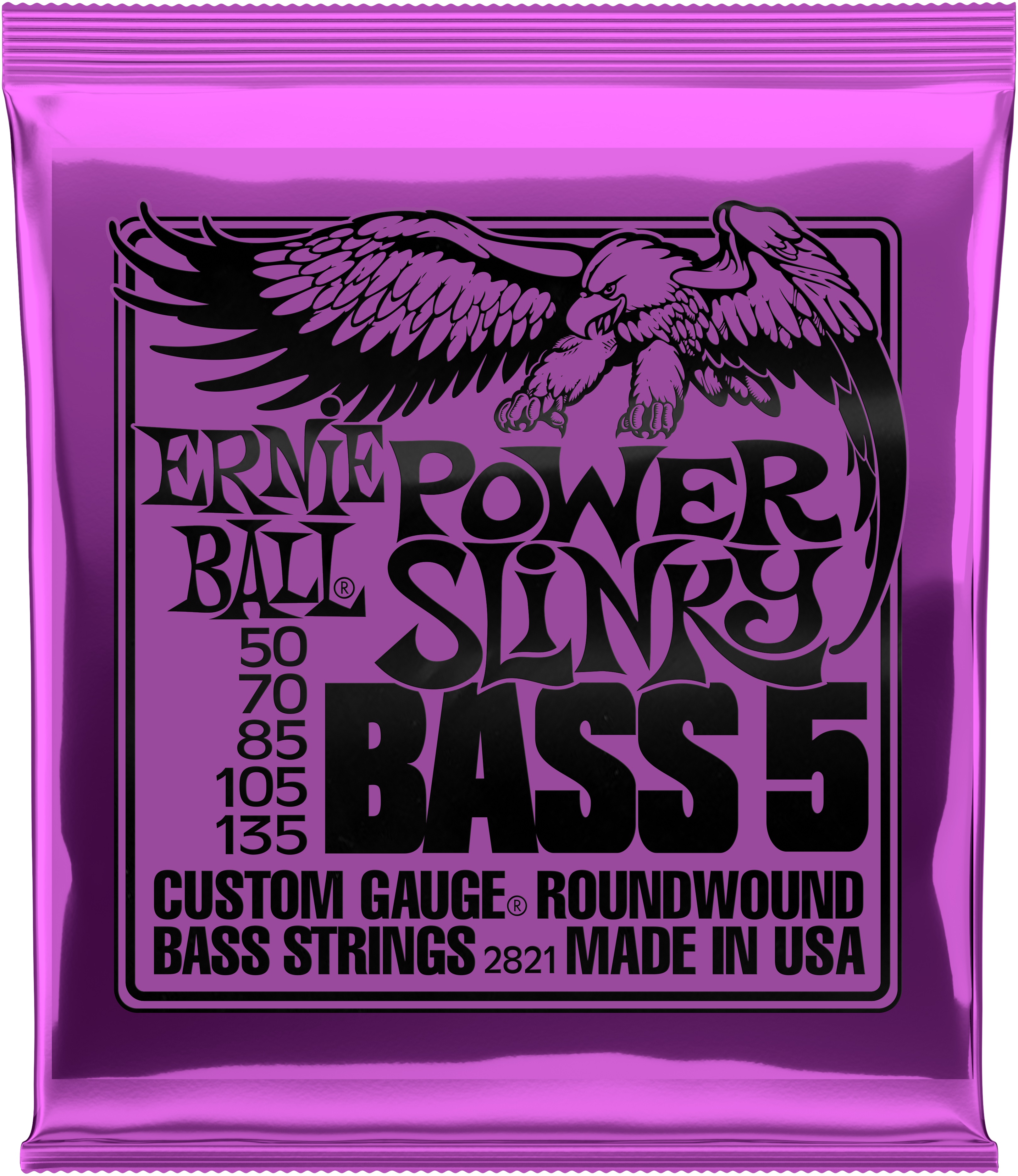 Levně Ernie Ball 2821 Power Slinky Nickel Wound 5-String Electric Bass 50-13