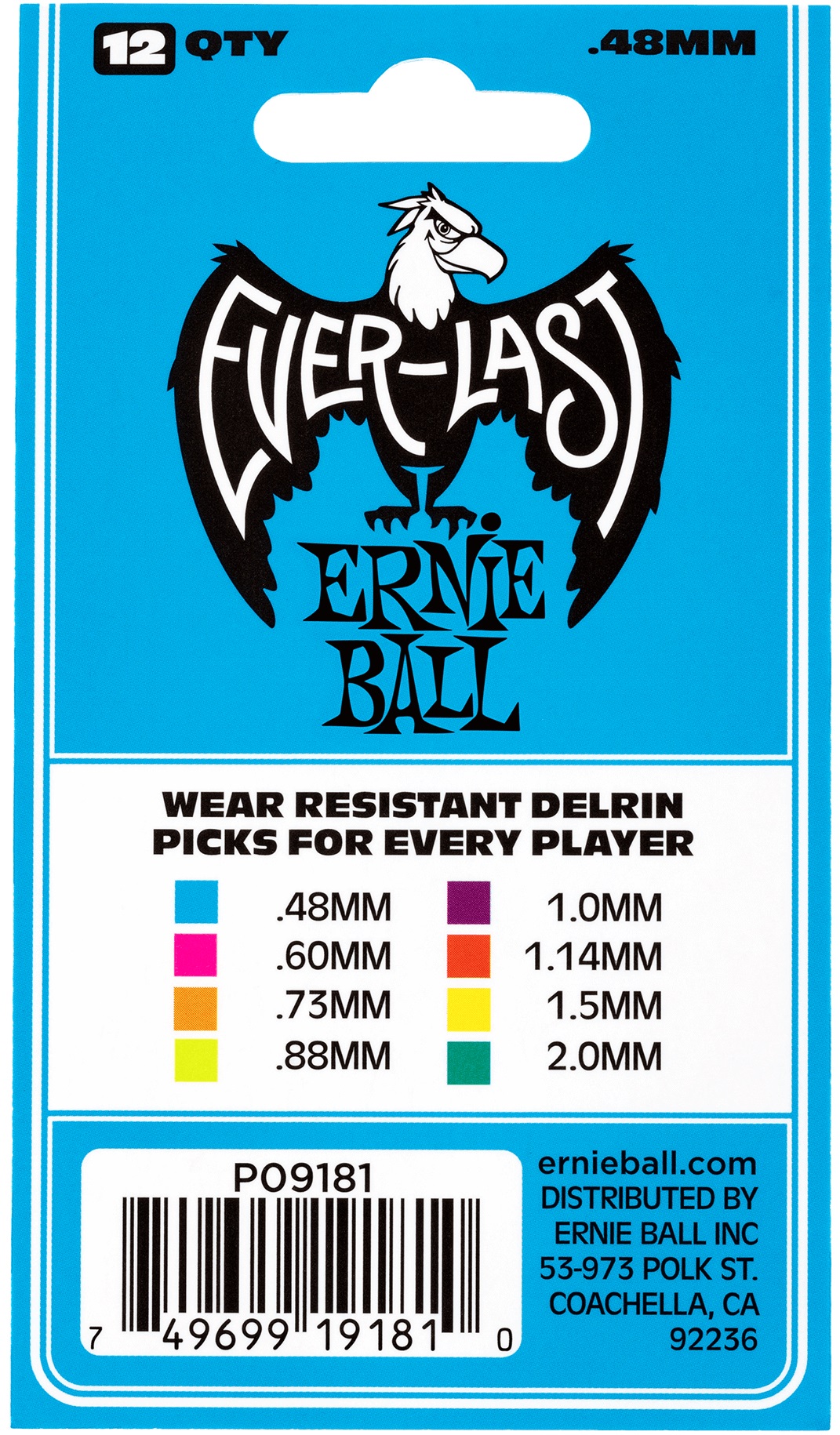 Ernie Ball Everlast Picks 0.48 Blue (obrázek 3)