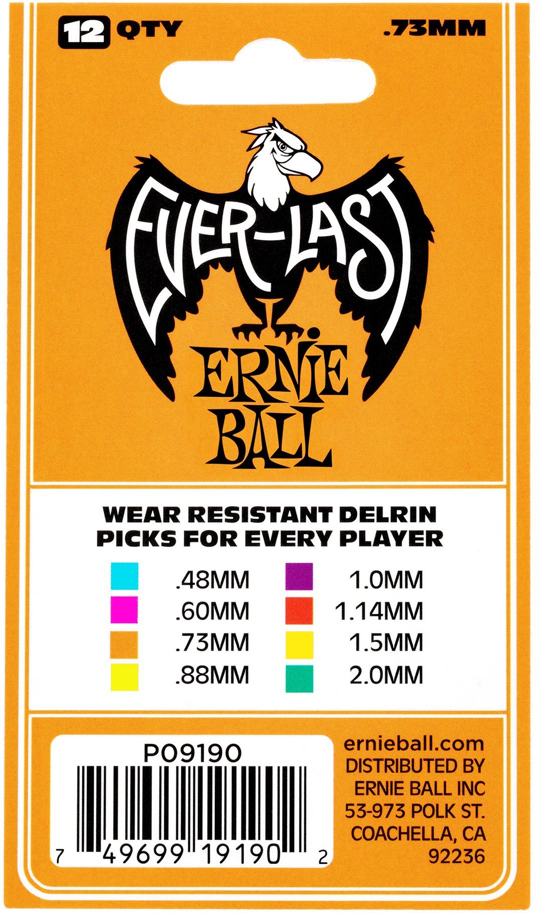 Ernie Ball Everlast Picks 0.73 Orange (obrázek 3)