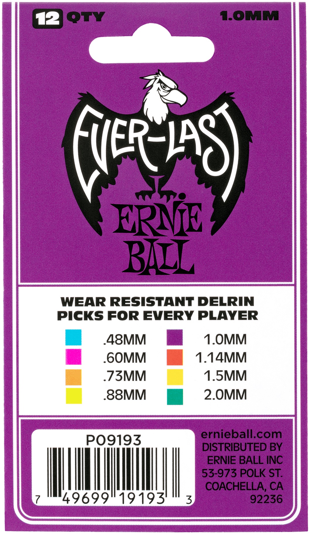 Ernie Ball Everlast Picks 1.0 Purple (obrázek 3)