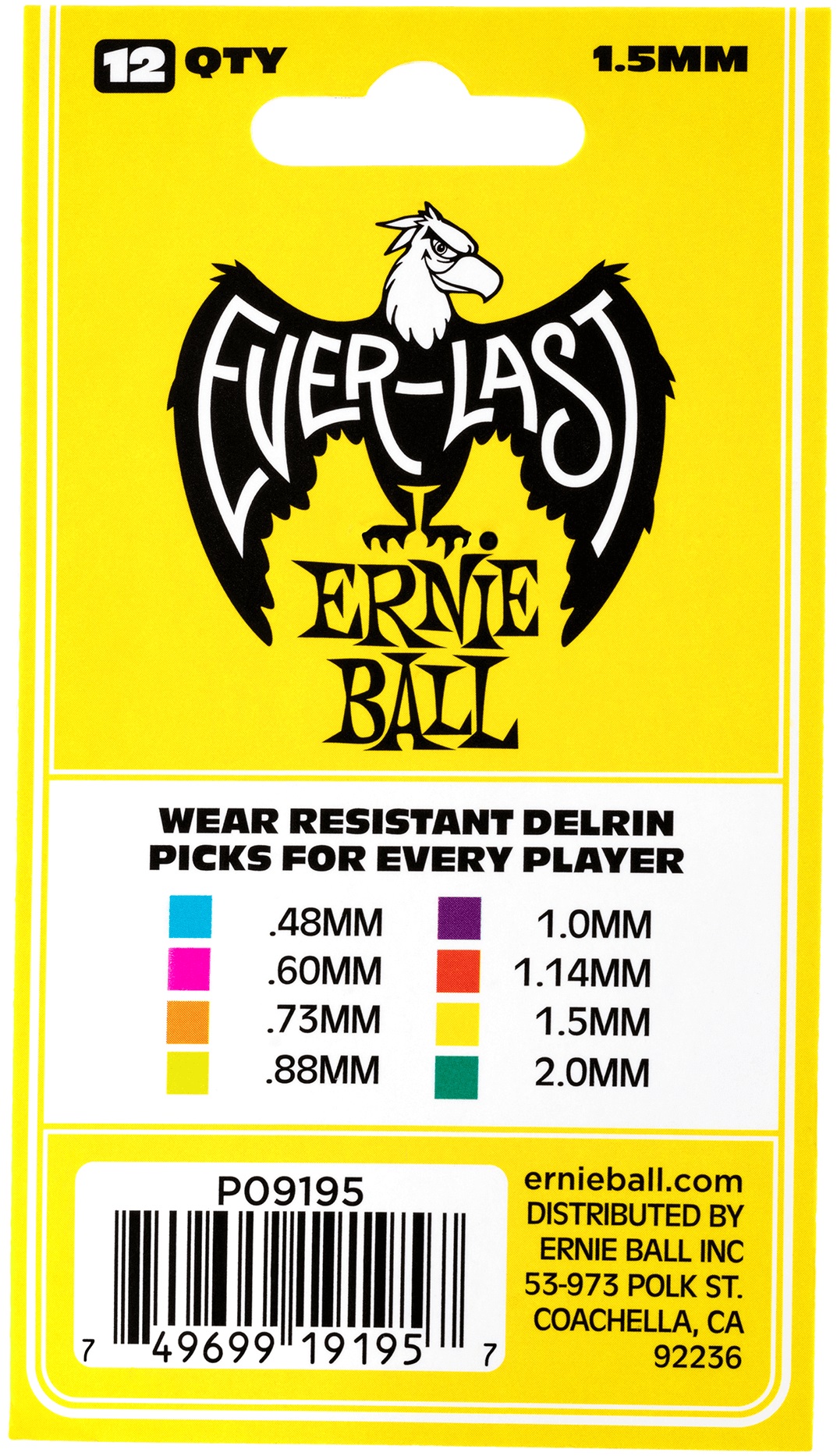 Ernie Ball Everlast Picks 1.5 Yellow (obrázek 3)