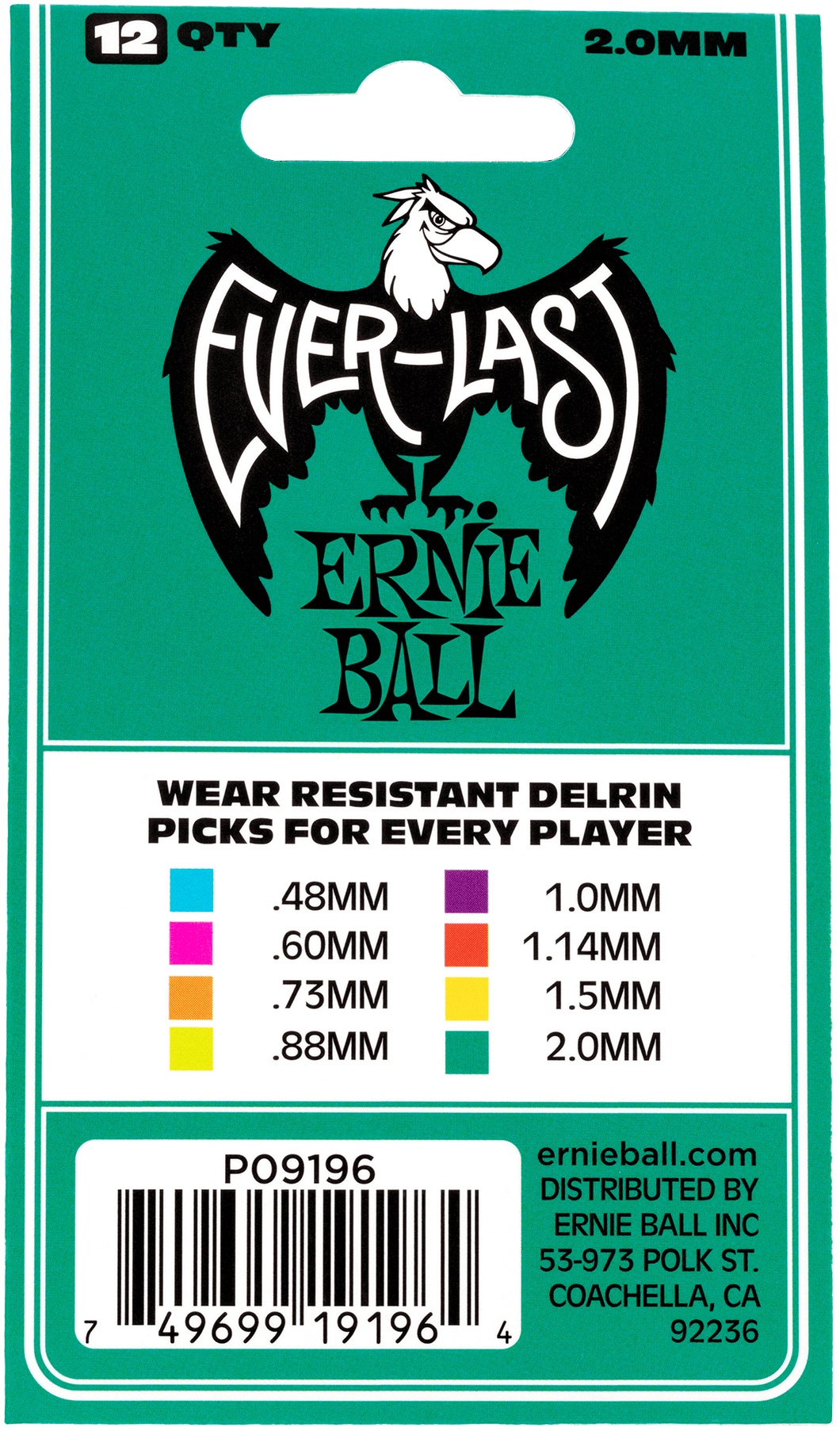 Ernie Ball Everlast Picks 2.0 Teal (obrázek 3)