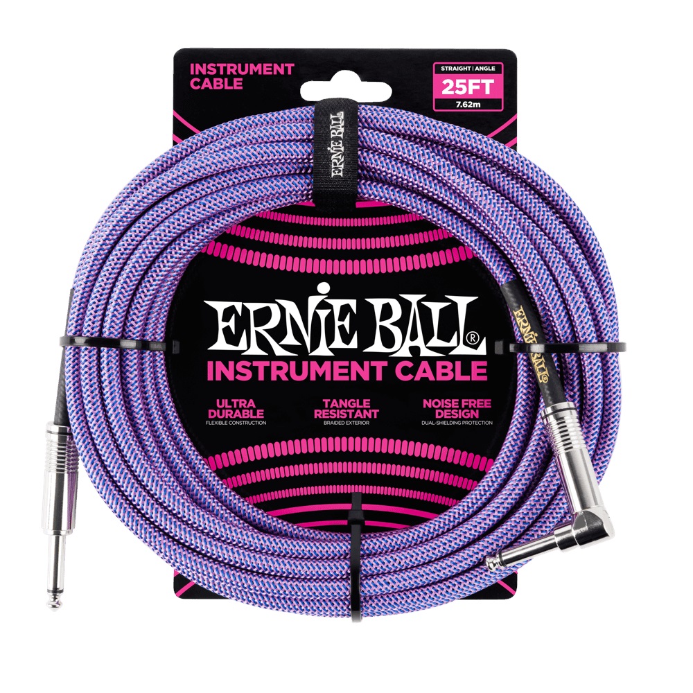 Levně Ernie Ball 25' Braided Cable Purple